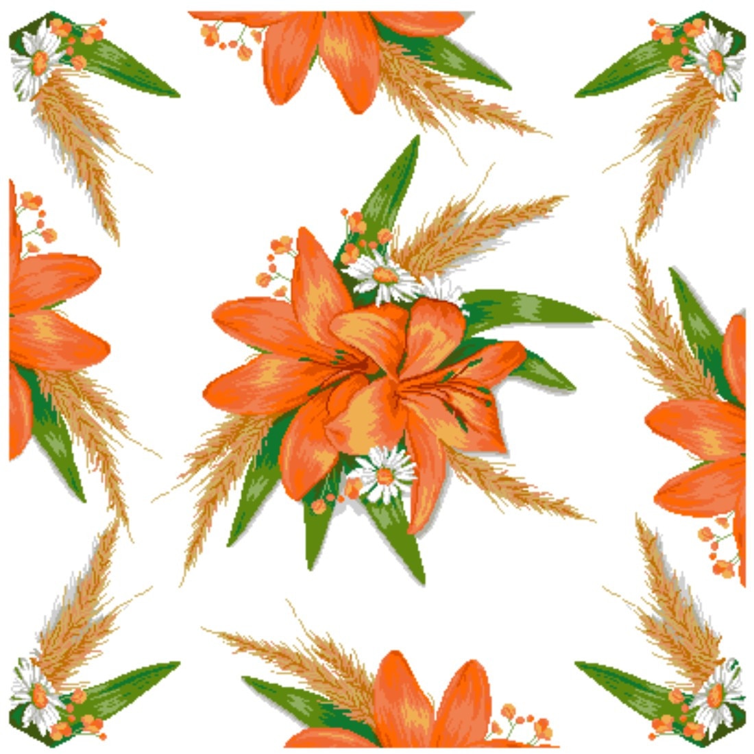 Florile verii deco - kit goblen cu diagrama color