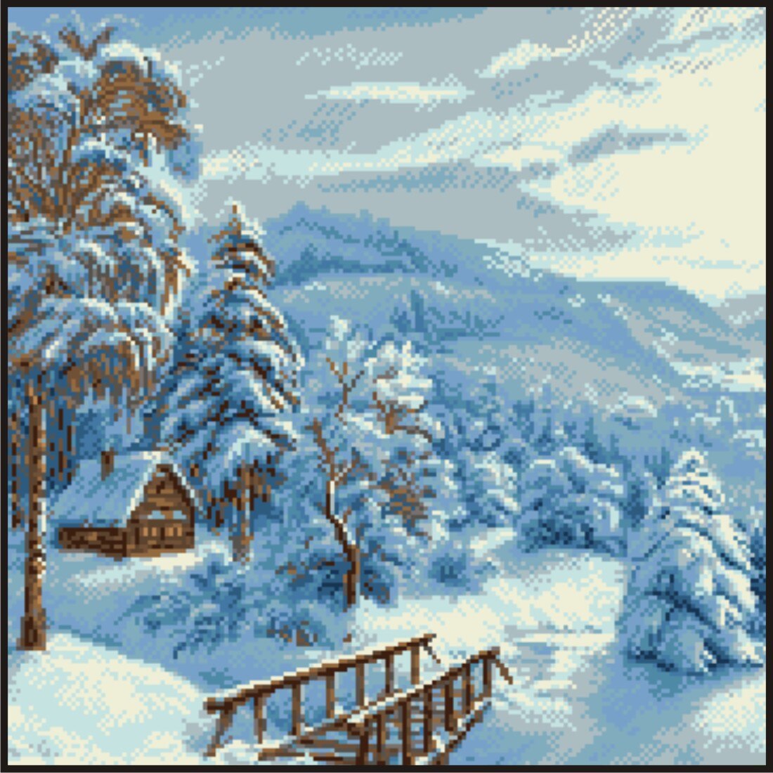 Taramul iernii - kit goblen cu diagrama color