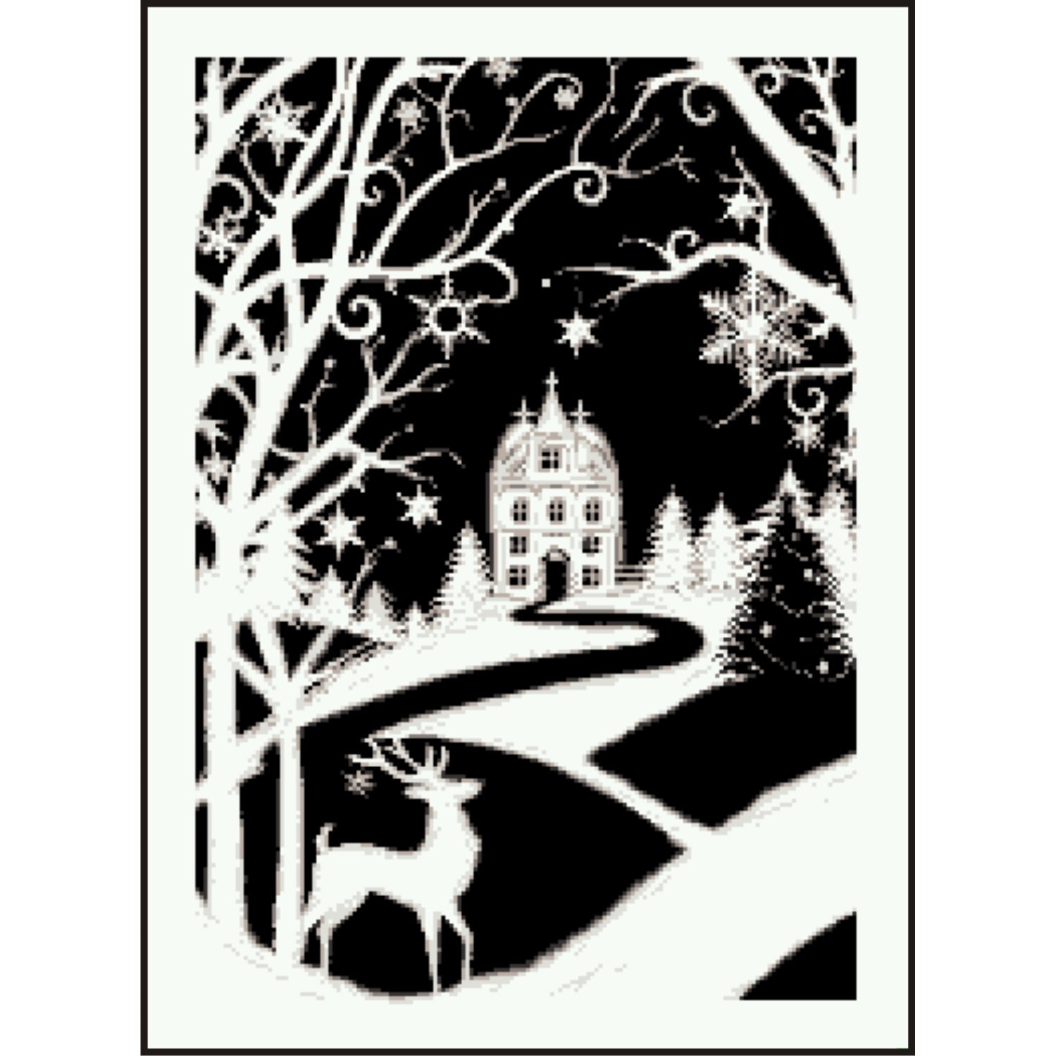 Iarna dantelata - kit goblen cu diagrama color