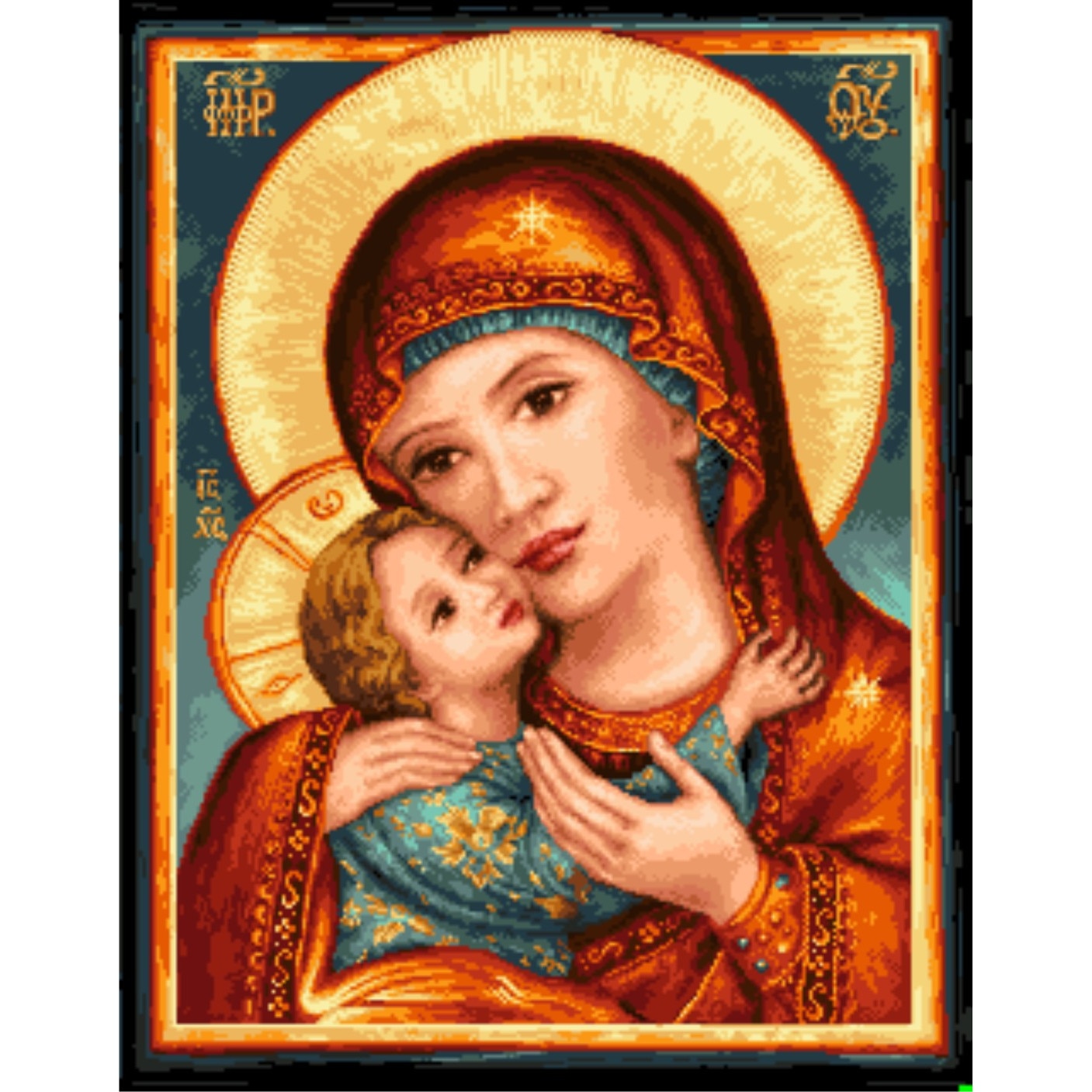 Sfanta imbratisare - kit goblen cu panza imprimata