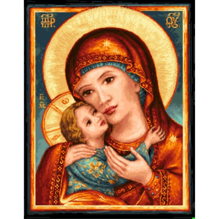 Sfanta imbratisare - kit goblen cu panza imprimata