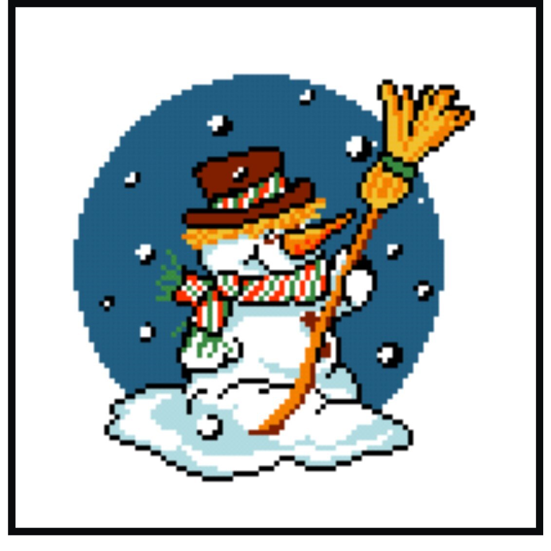 Omul de zapada - kit goblen cu diagrama color