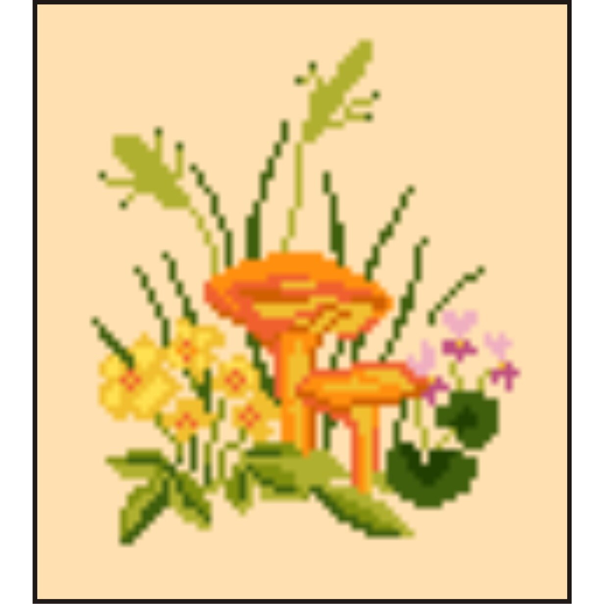 Ciuperci 6 - kit goblen cu panza imprimata