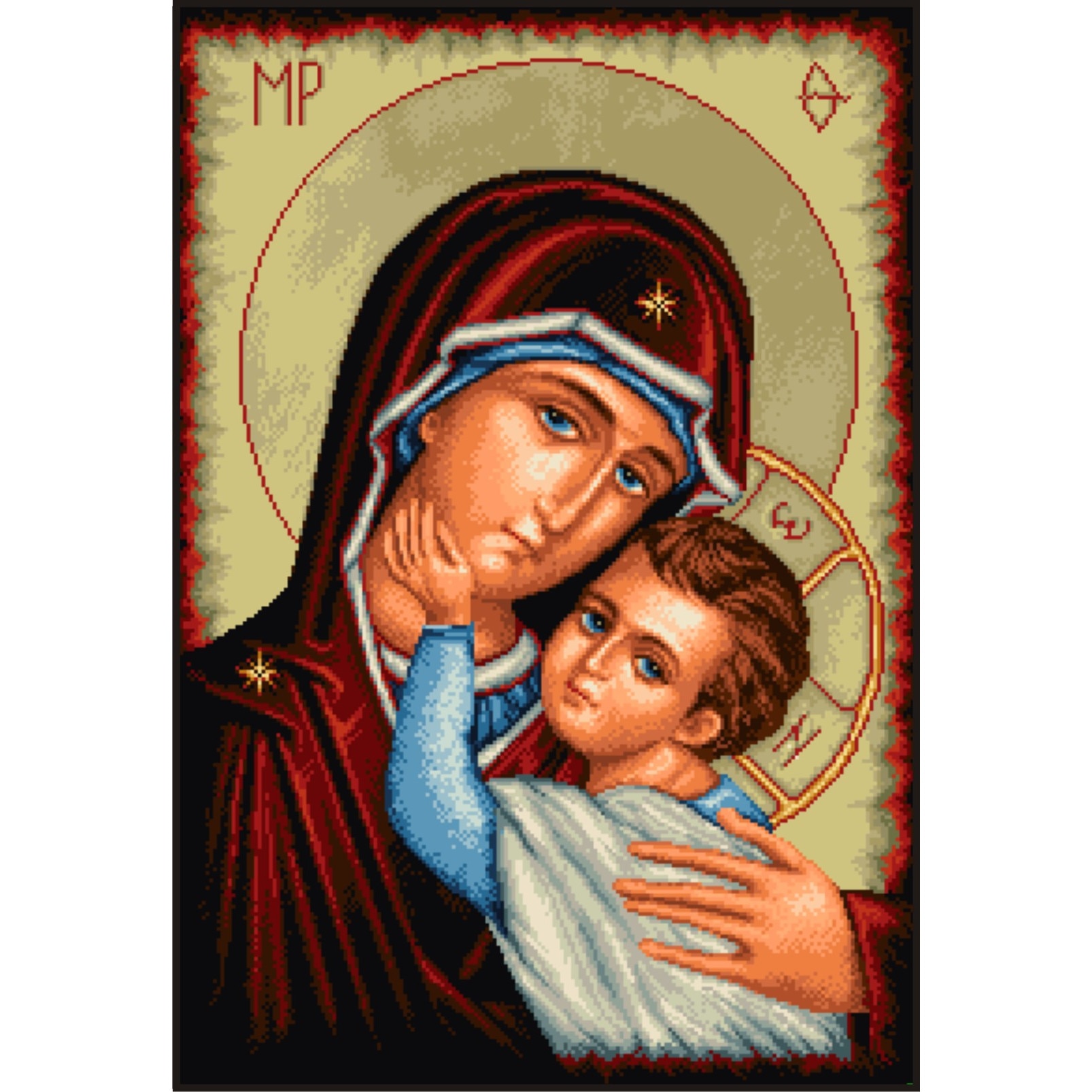 Protectie divina - kit goblen cu panza imprimata