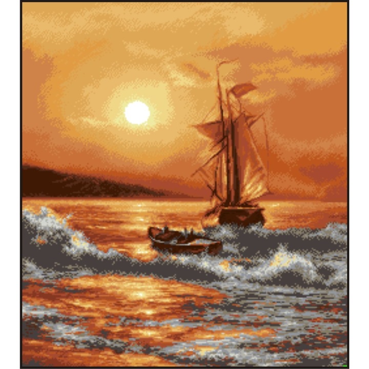 Corabie in asfintit - kit goblen cu diagrama color