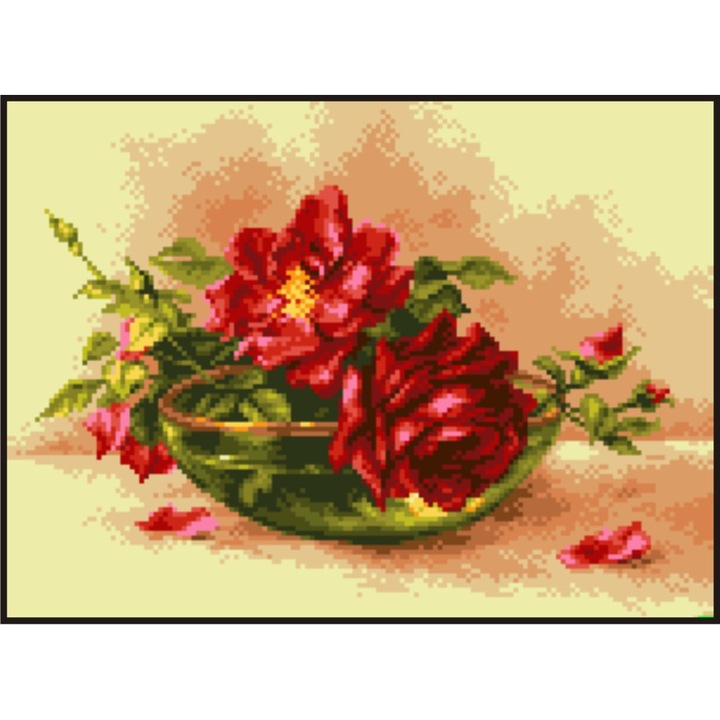 Roze de catifea - kit goblen cu diagrama color