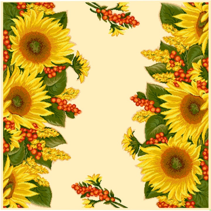 Lumina din soare deco - kit goblen cu diagrama alb-negru