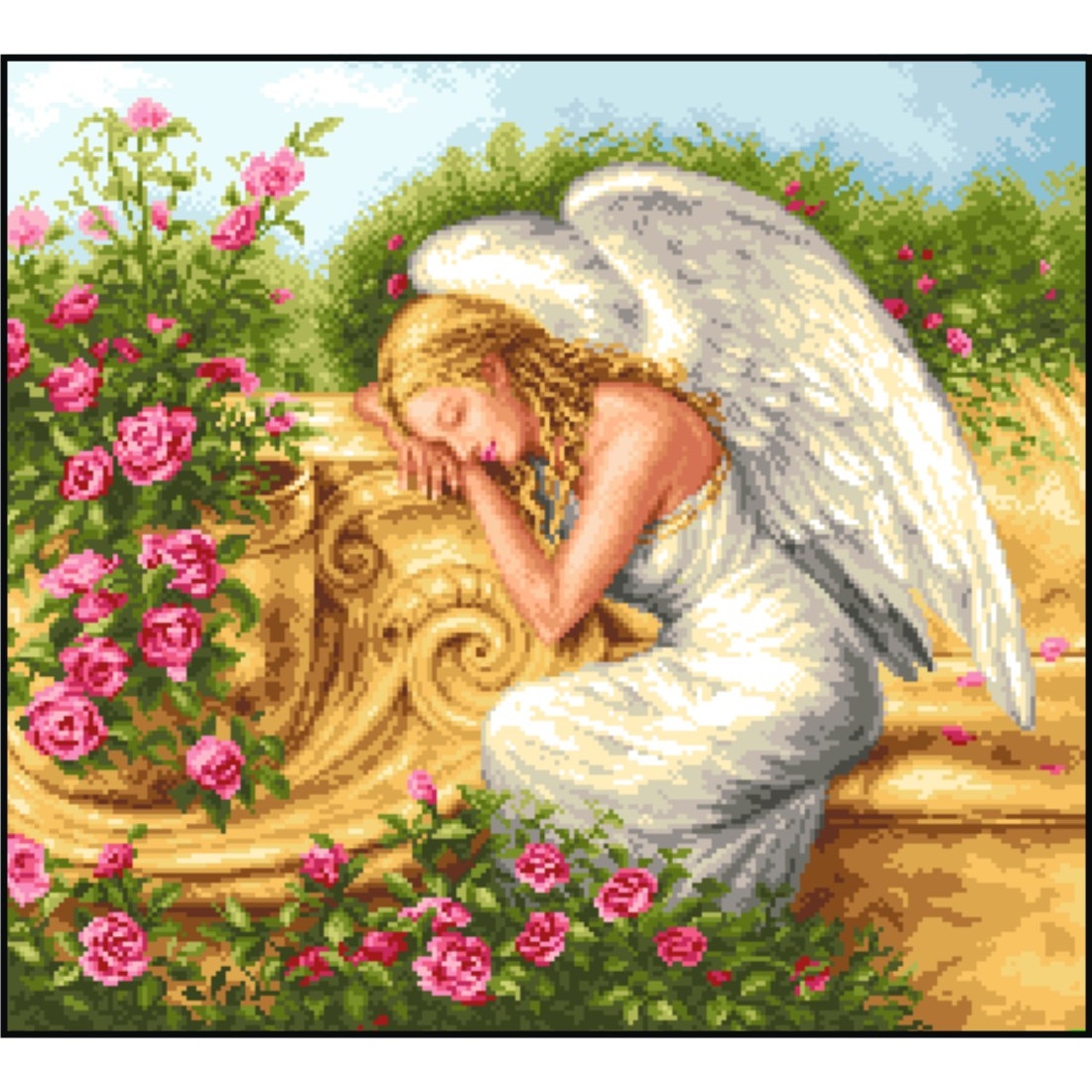 Ingerul trandafirilor - kit goblen cu diagrama color