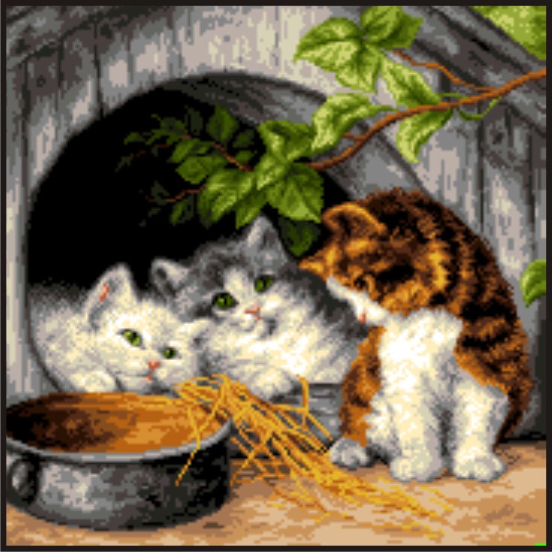 Blanite colorate - kit goblen cu panza imprimata