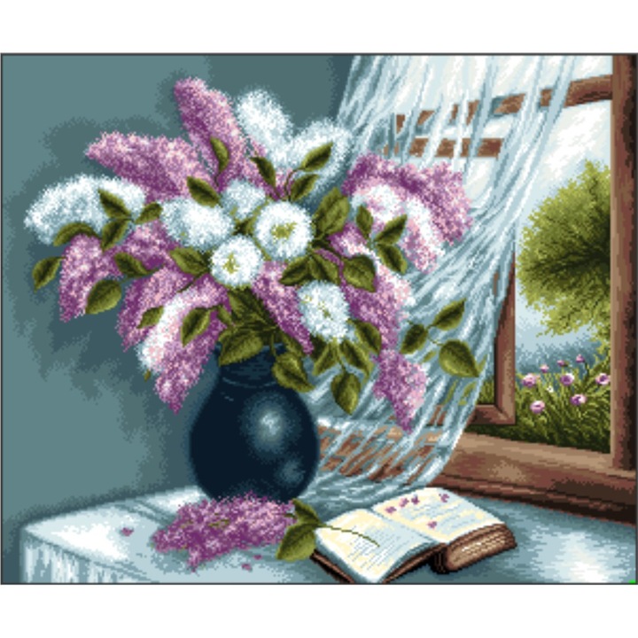 Povestea liliacului - kit goblen cu panza imprimata