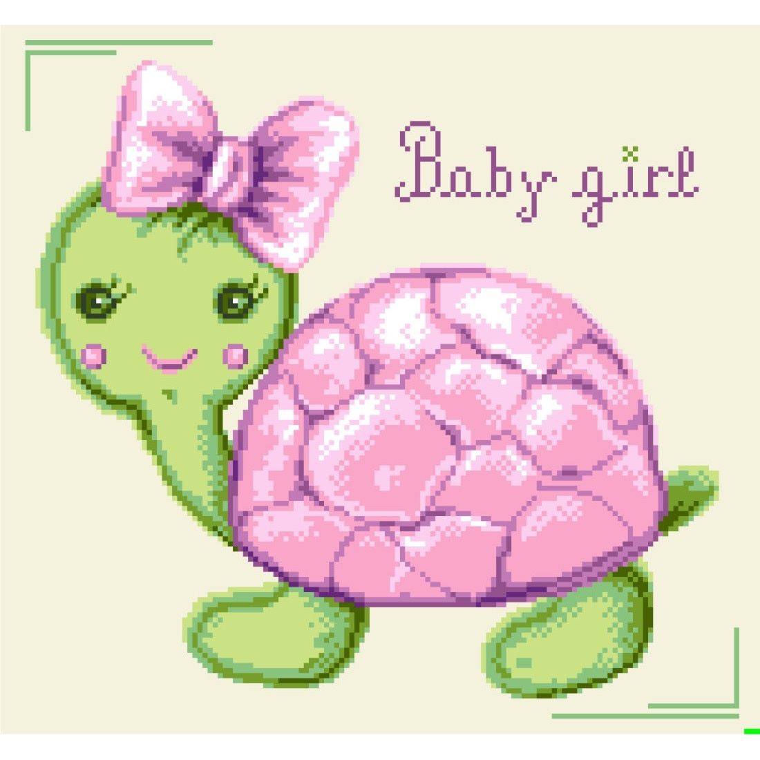 Testoasa roz - kit goblen cu diagrama color