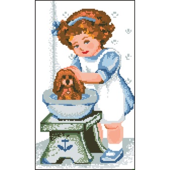 Prima baita - kit goblen cu diagrama alb-negru Prima baita - kit goblen cu diagrama alb-negru