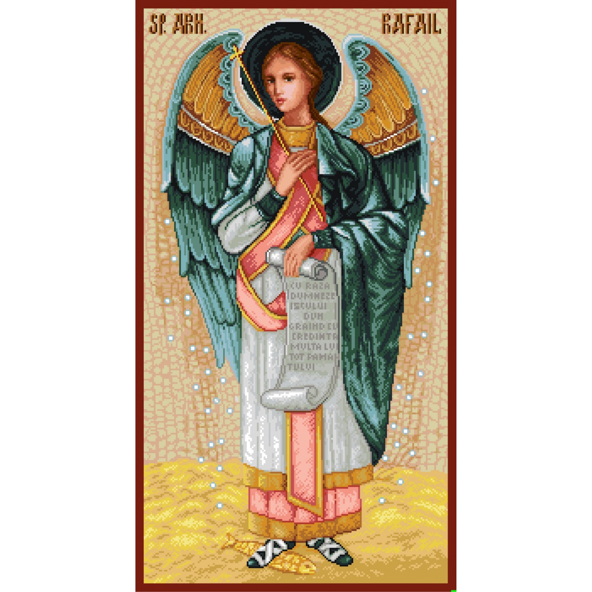 Sfantul Rafail - kit goblen cu panza imprimata