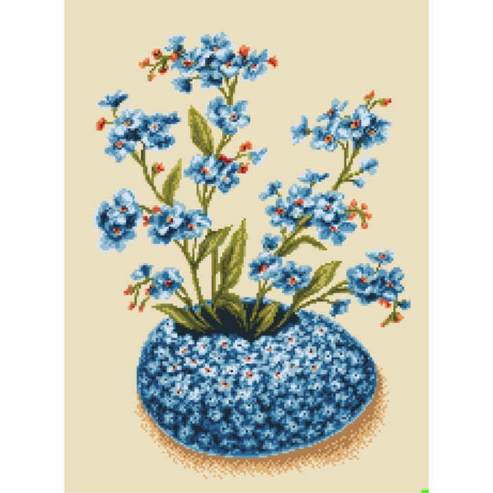 Miraj pascal - kit goblen cu diagrama alb-negru