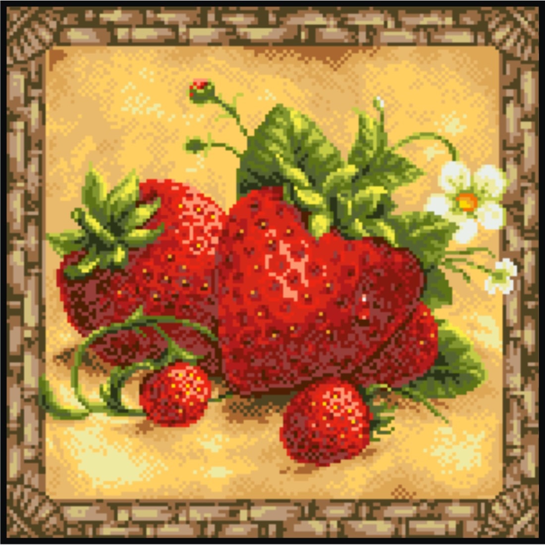 Aroma de capsuni - kit goblen cu panza imprimata