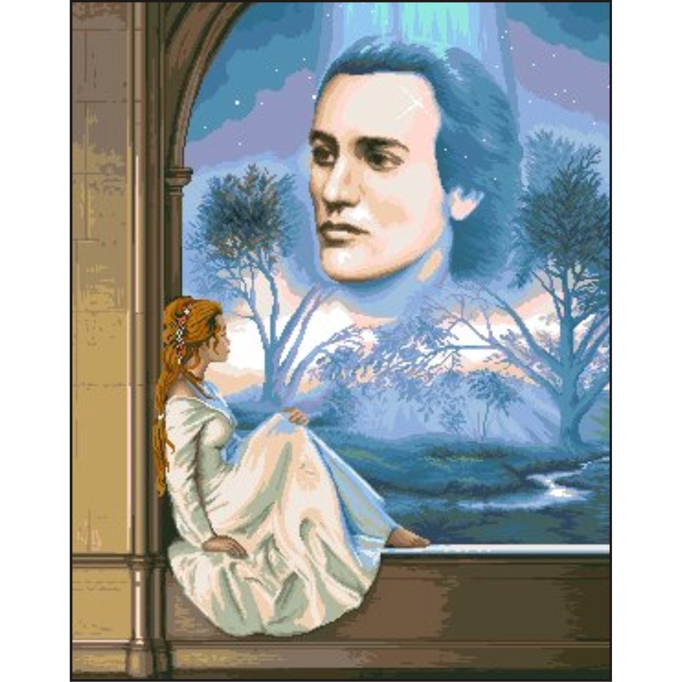 Luceafarul - kit goblen cu diagrama color