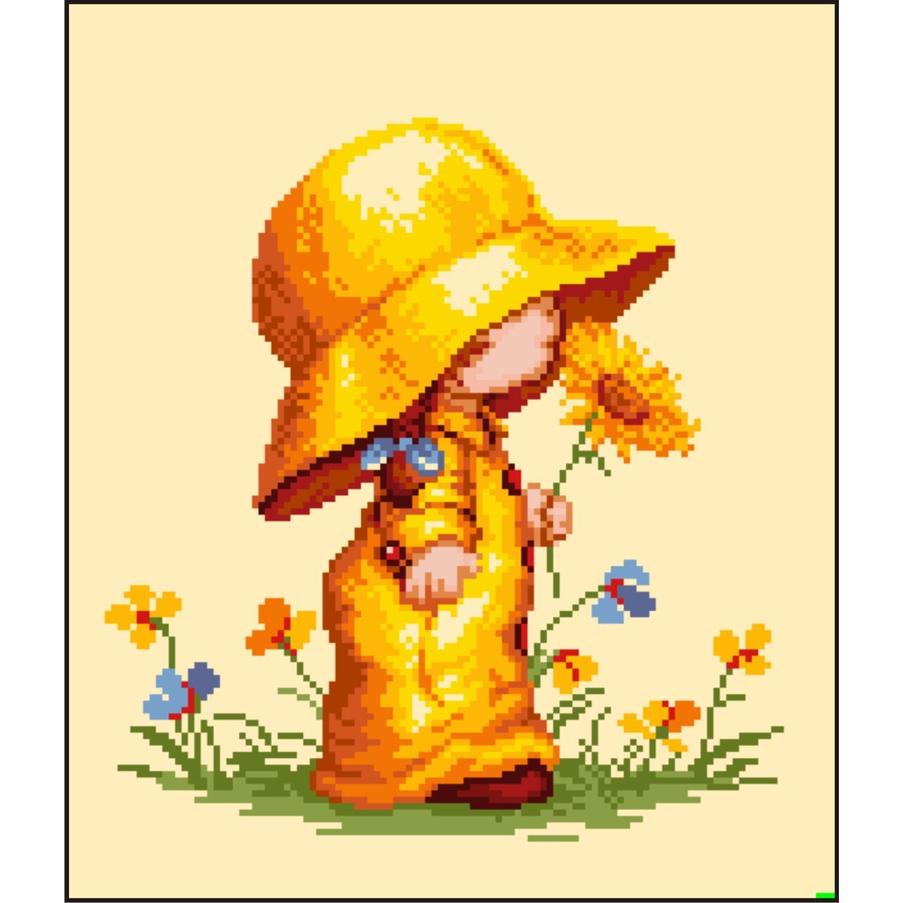 Botosica - kit goblen cu diagrama alb-negru