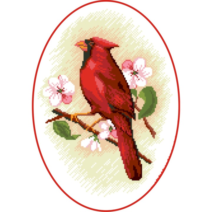 Cardinalul - kit goblen cu diagrama alb-negru