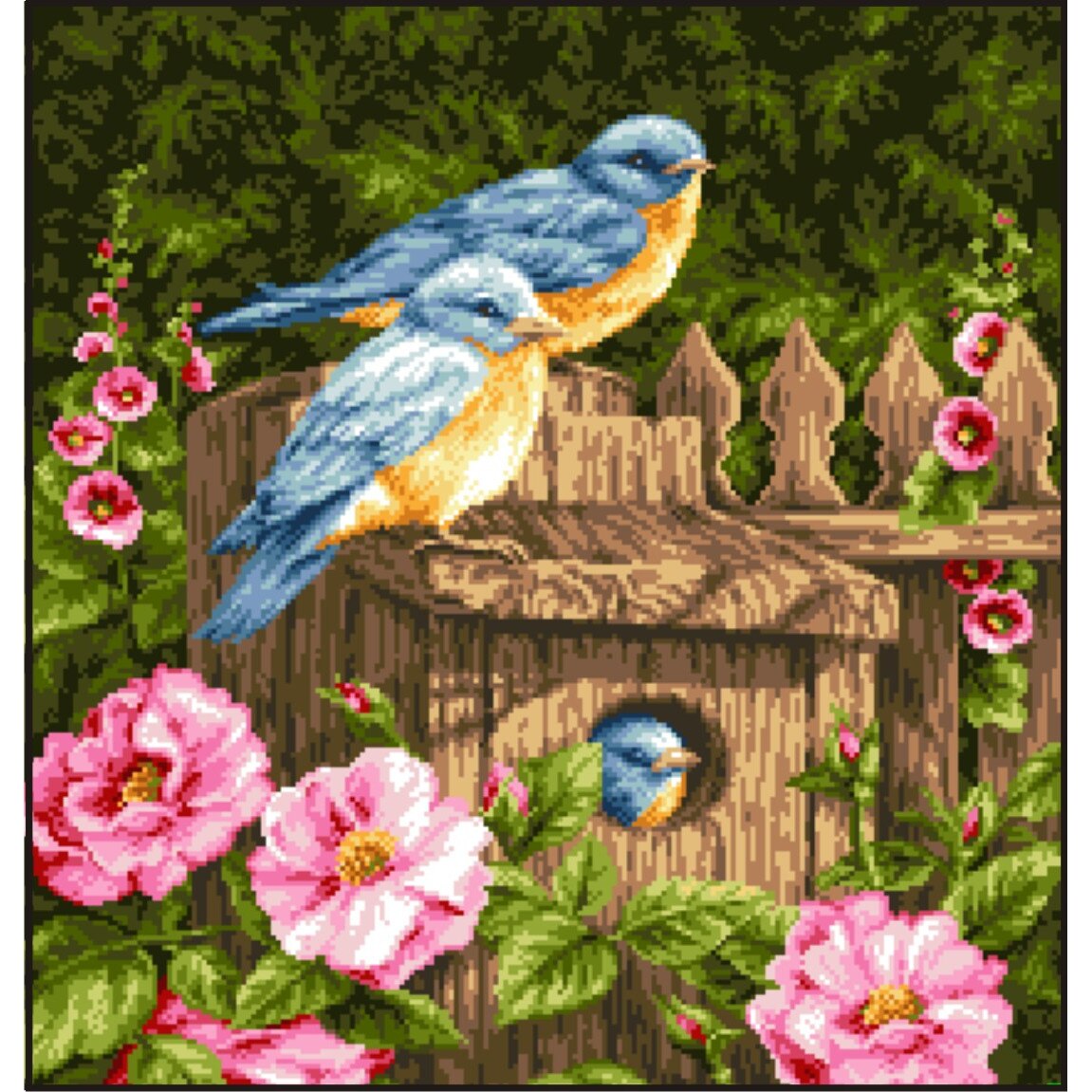 Pitigoi albastri - kit goblen cu diagrama color