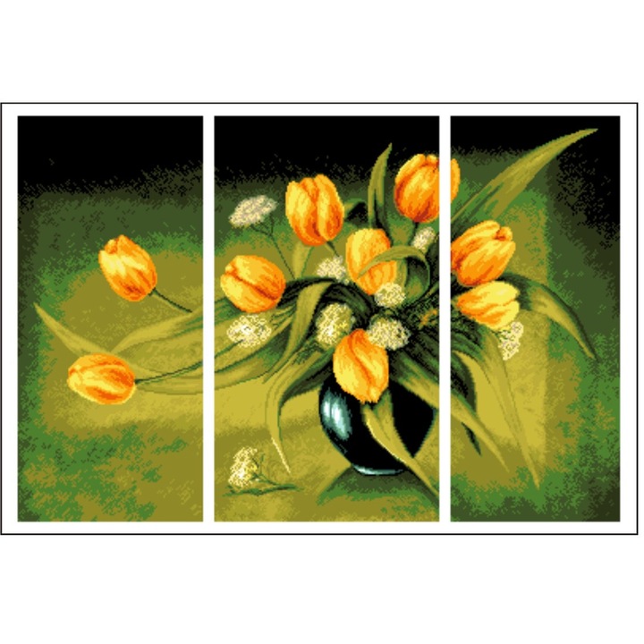 Ispite galbene - kit goblen cu diagrama alb-negru