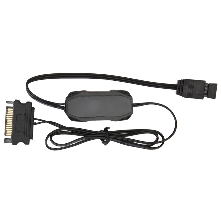 Controler ARGB, Fozuanei, 5V, 3Pin, multiple moduri de iluminare, control manual, cablu SATA, negru