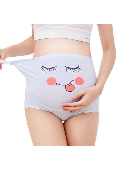 Chiloti pentru gravide din bumbac, bleu