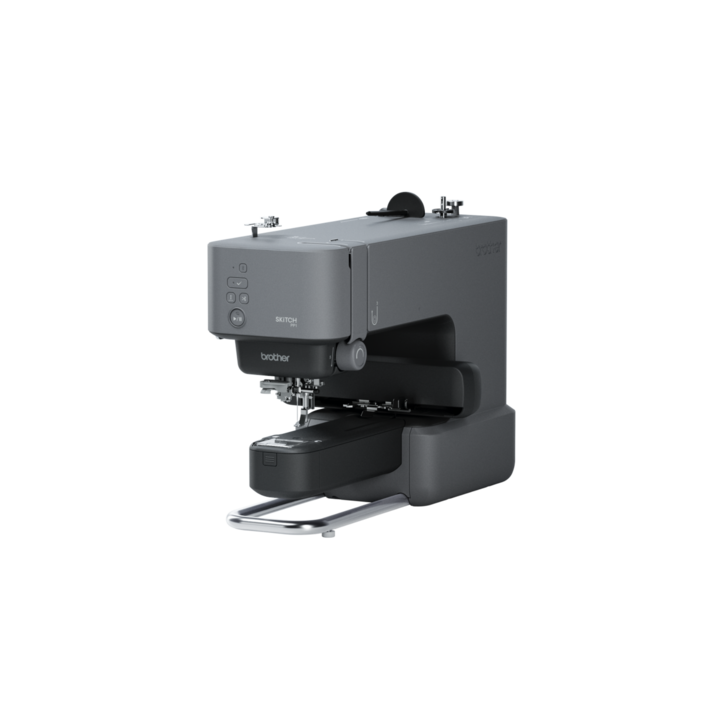 Masina de brodat Brother Skitch cu un singur ac, cu conexiune Artspira, brat liber cea mai mica masina de brodat, dimensiuni 20,01x11,89x17,95 cm, suprafata de lucru de 100x100 mm