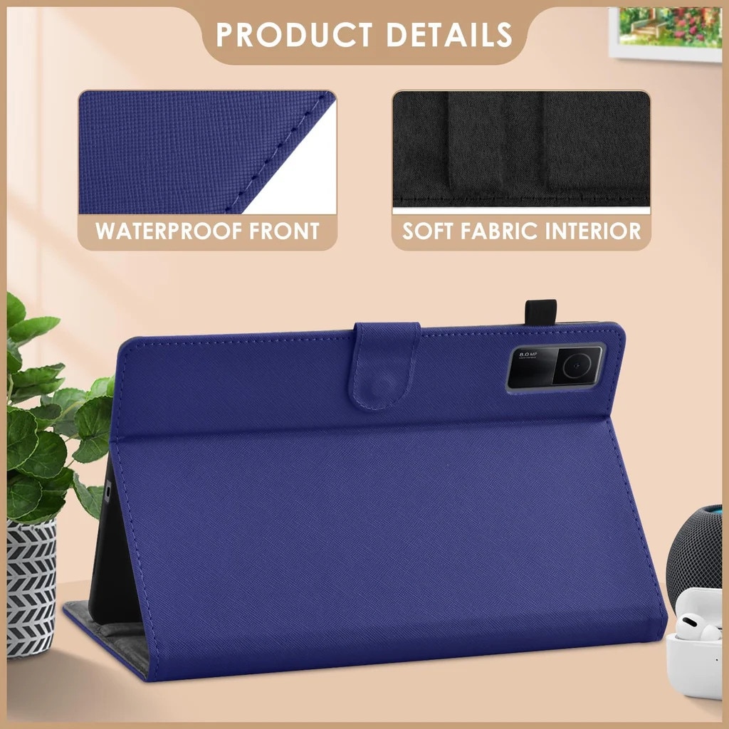 Husa KATUMO compatibila cu Xiaomi Redmi Pad 10.61 Inch 2022, suport pentru S Pen, interior din catifea moale si piele premium PU, ultra-subtire, culoare Albastru