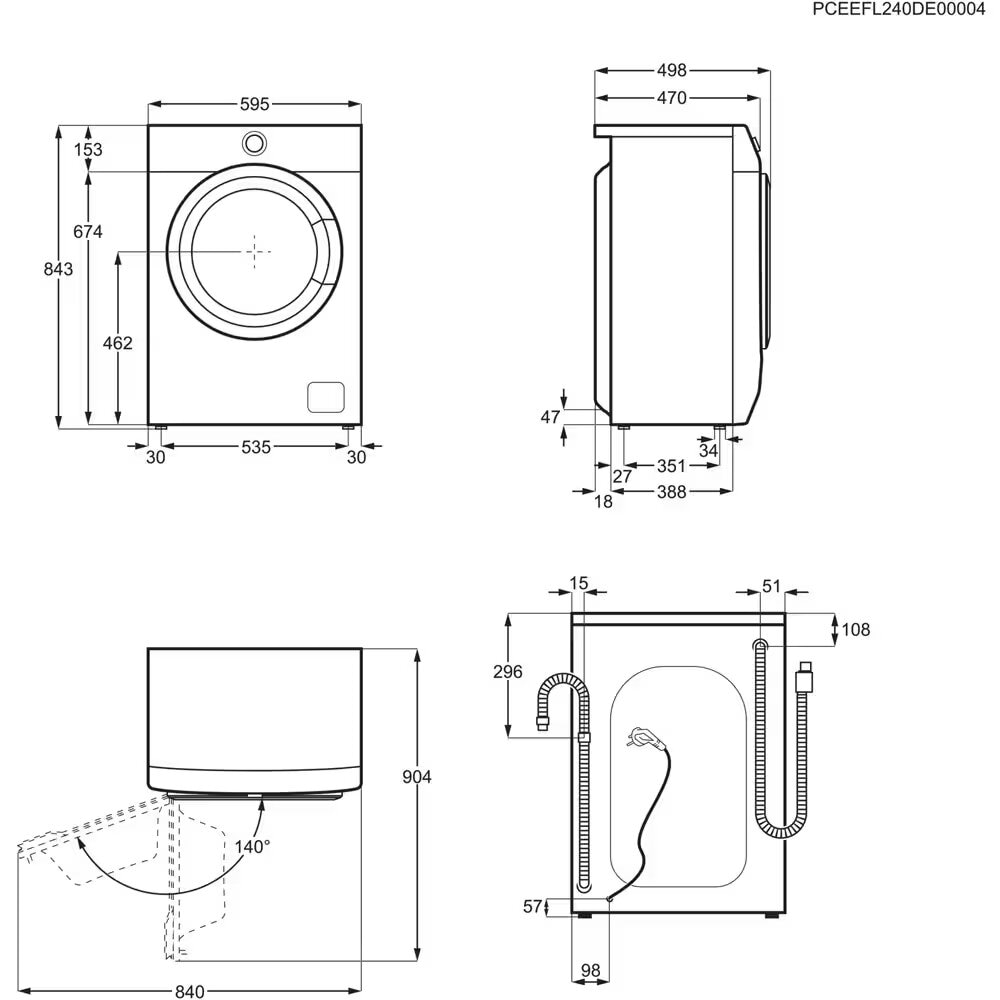 Masina de Spalat Rufe Frontala Slim AEG LSR6E27SE, 7 kg, 1200rpm, Clasa B, Alb