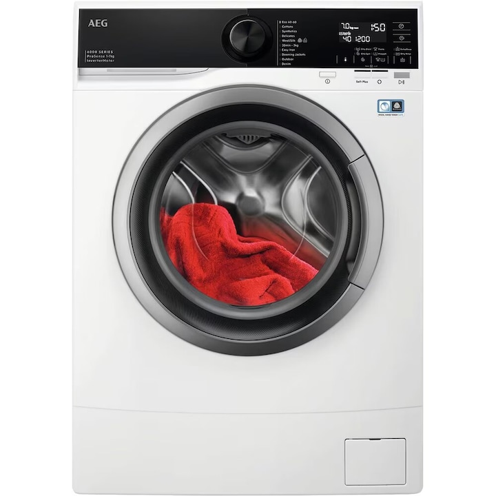 Тънка пералня AEG LSR6E27SE, с предно отваряне, 7 kg, 1200rpm, клас B, бяла