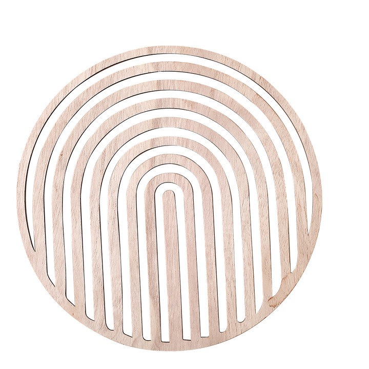 Decoratiune de perete din lemn sculptat, stil european, bej