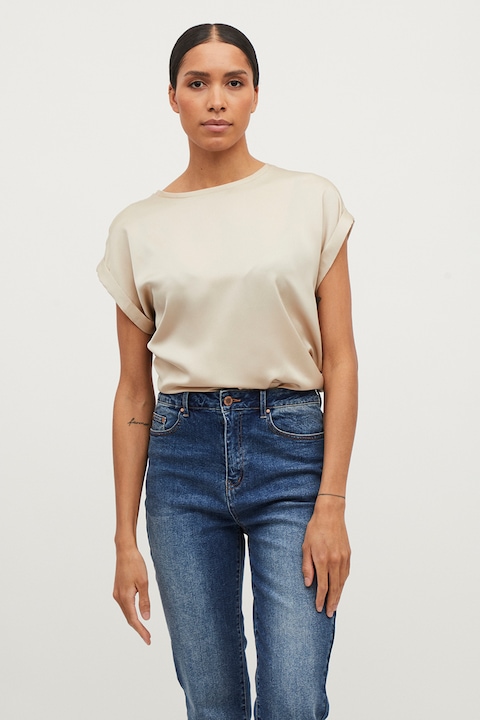 Vila, Tricou uni cu aspect satinat, Verde padure