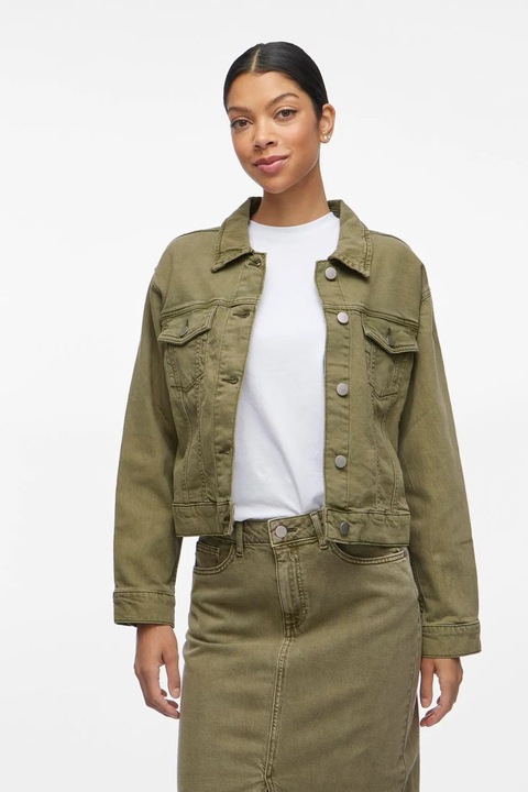 Vila, Jacheta de bumbac cu nasturi, Kaki pal