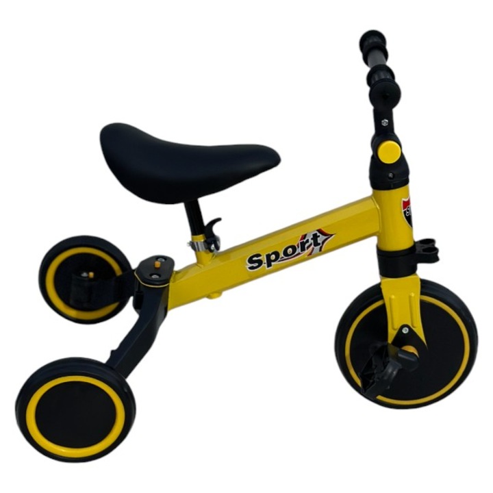 Детска триколка PENDAN със свалящи се педали, Жълта