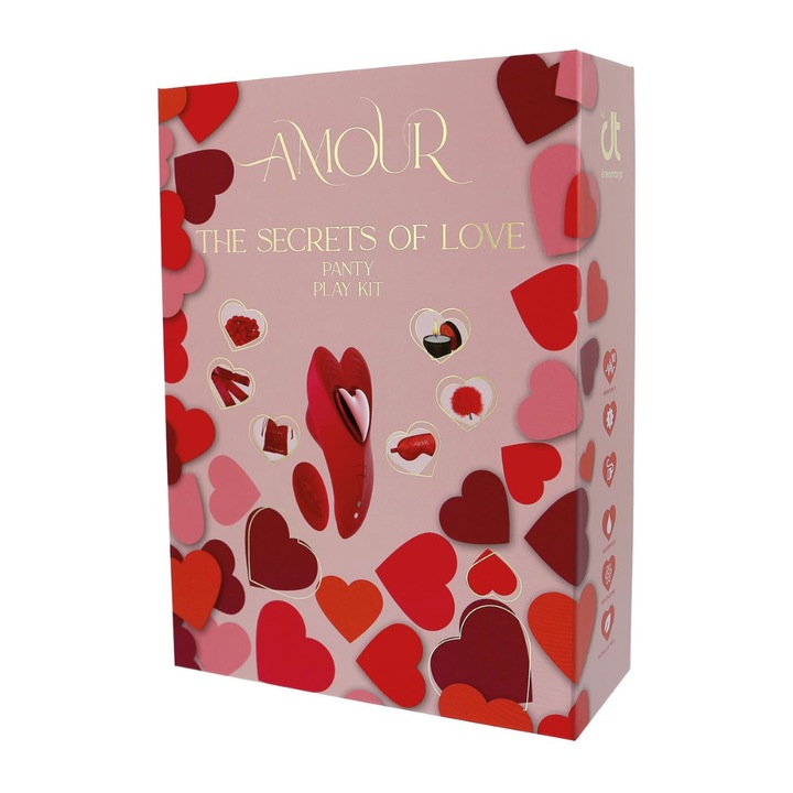 Комплект еротични аксесоари Amour, The Secrets Of Love Panty Play, Еротичен подарък за двойки, 7 продукта