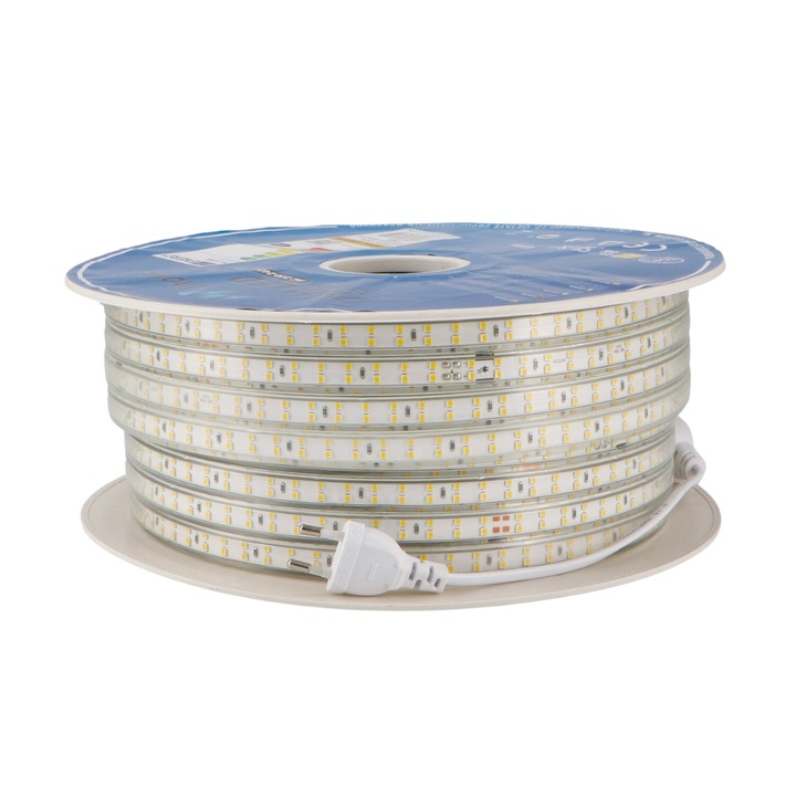 Banda LED 220V, SMD2835 Arast Ledme, Impermeabila, IP65, 14.4W/m, 6000K, 50 metri