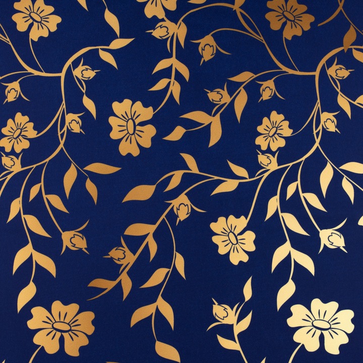 Viscose Twill Material Floral Albastru