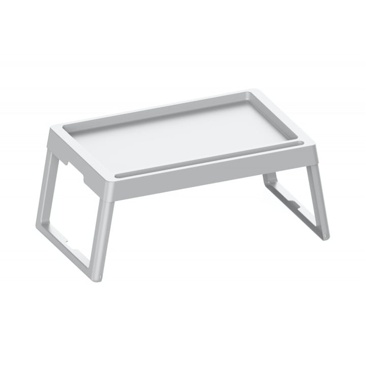 Tava pliabila pentru mic dejun in pat Practic, 61.5 x 35.5 x 26 cm, alb