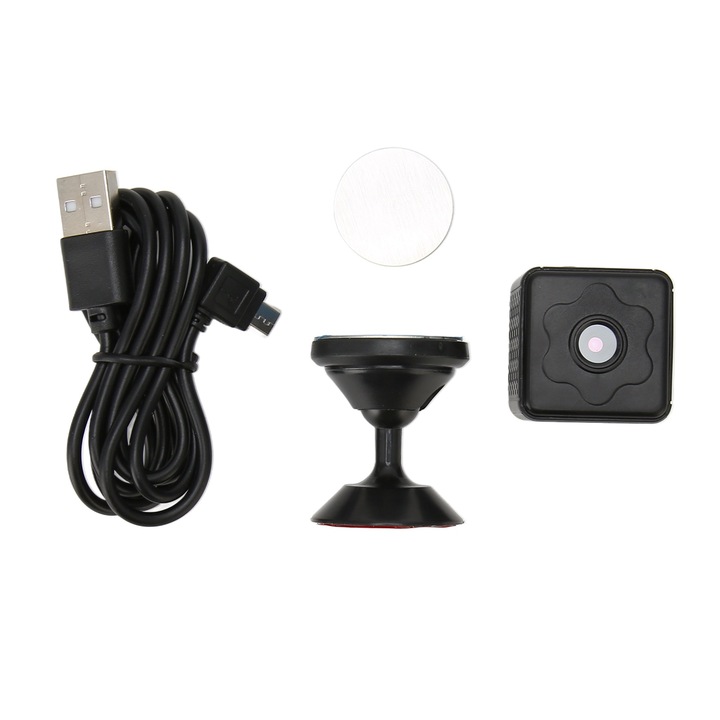 Camera de supraveghere mini, Jormftte, 1080P, viziune nocturna, wireless, 300mAh, suport card de memorie