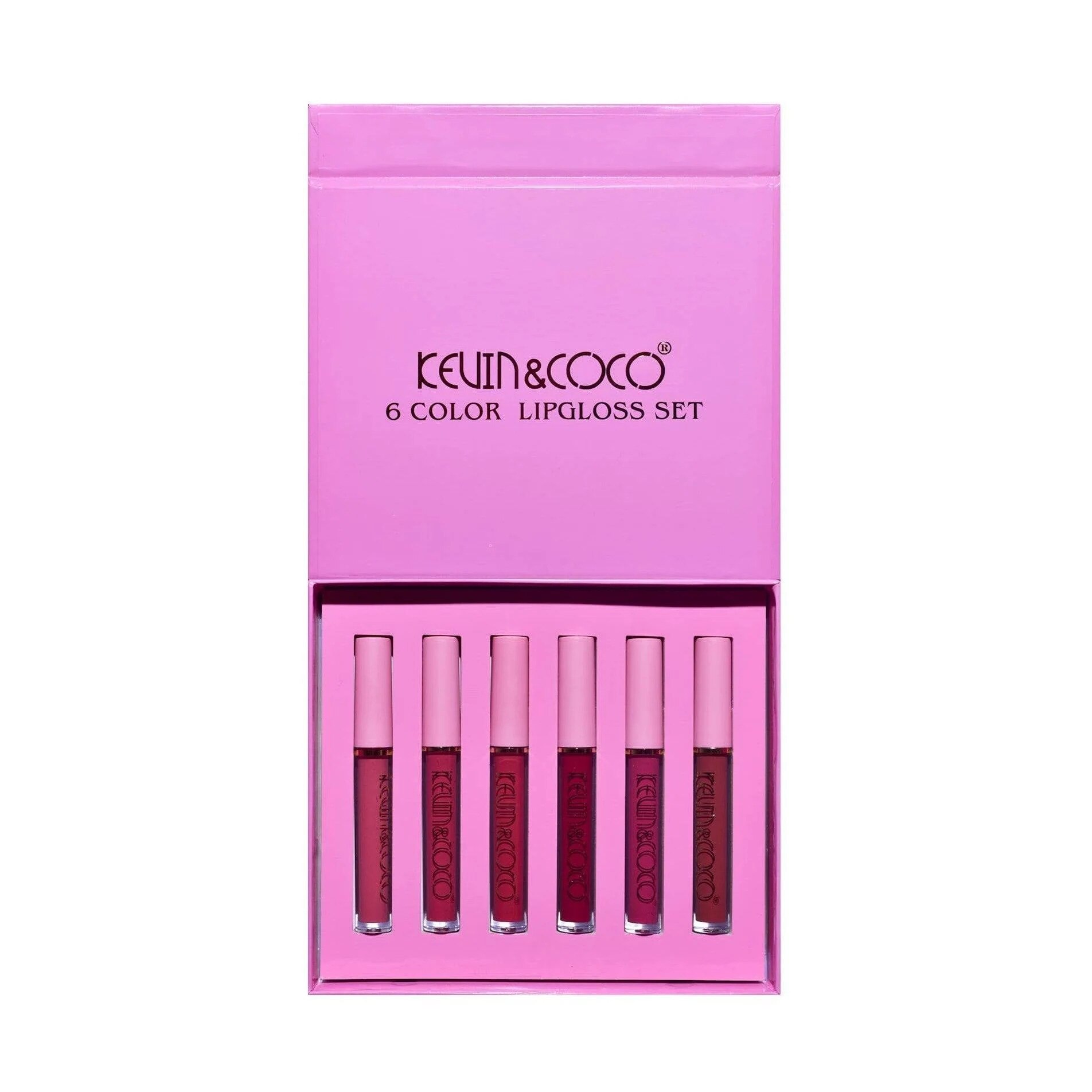 Set de Buze Pink Girl, 6 Lip Gloss-uri, 17 x 14.8 x 2.9 cm, Roz