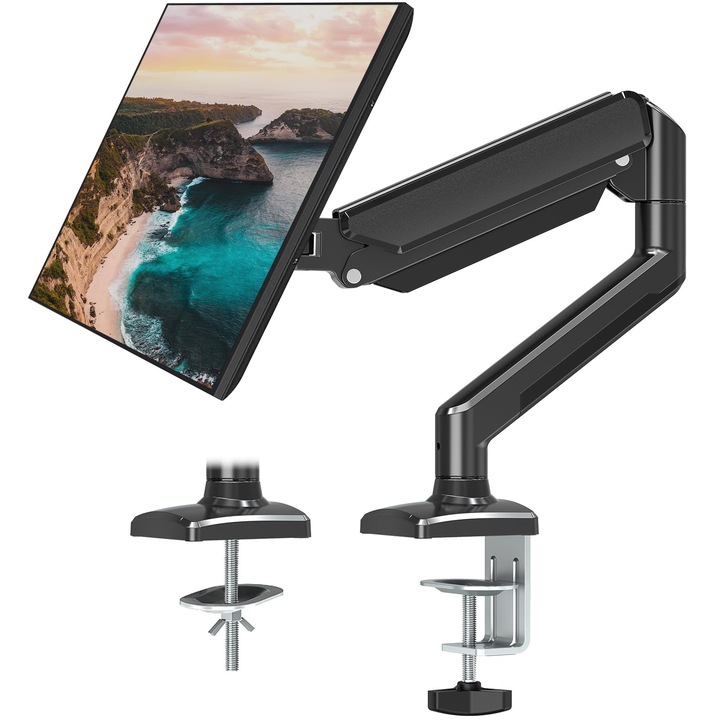 Brat montare monitor, WALALLA, compatibil 32 inchi, sustine ecran de computer de 4.4-19.8 lbs, Negru