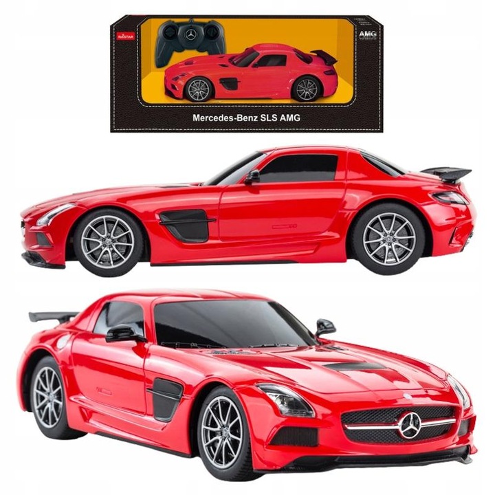 Masina Cu Telecomanda RC, Rastar, Mercedes-Benz SLS AMG, 1:18, Rosu