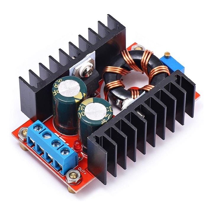 Convertor ridicator de tensiune step-up DC-DC de la 10-32V la 12-35V, 150W cu functie de incarcare si driver LED