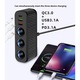 Modulator FM Bluetooth 5.0, Adaptor priza auto multiplicator 120W, Timebox,, Incarcator auto, incarcator auto, bricheta, unu-la-trei cu interfata QC3.0+dual USB+PD de incarcare rapida 12V24, Negru