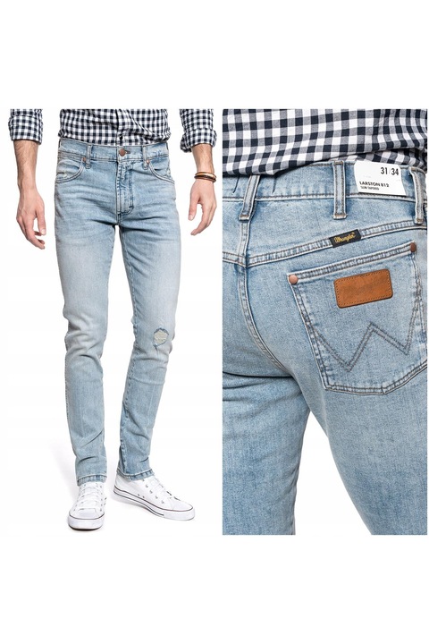 Férfi farmer, Wrangler, 35614-138, Larston, Pamut, Hosszú, Férfi, Slim fit, W31-L34 US, Kék