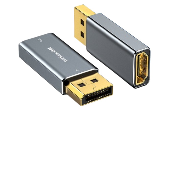 Adapter Displayport HDMI 4K 60Hz TM-hez, szürke/alumínium