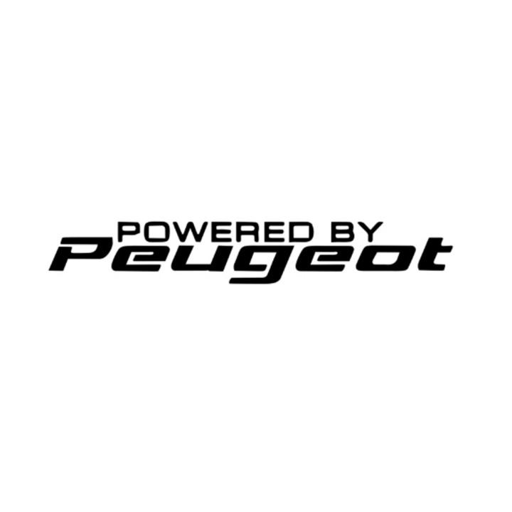 Sticker Auto ''Powered by peugeot'', 26,1 cm, Negru