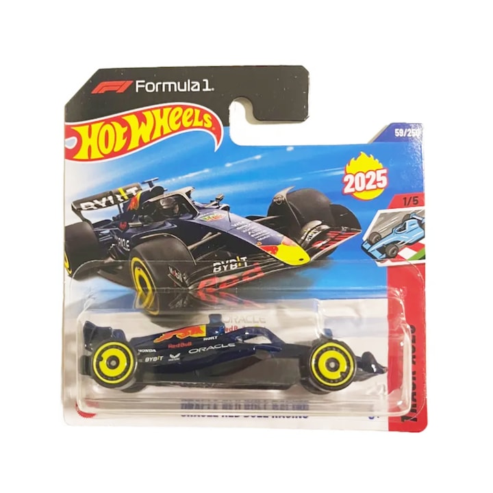 Кола Hot Wheels Formula 1 Oracle Red Bull Racing, син, 1:64, модел 2025