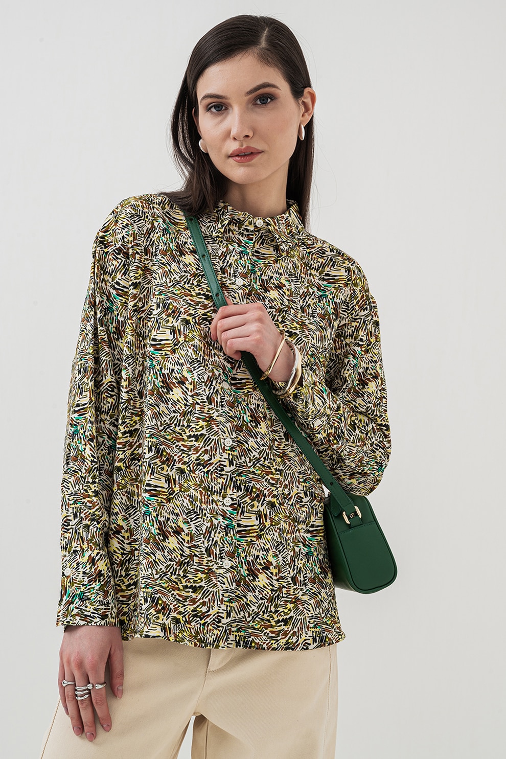 JdY, Camasa lejera cu imprimeu Elia, Multicolor, M