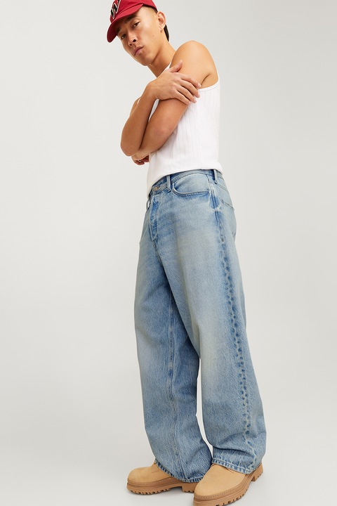 Jack & Jones, Relaxed fit farmernadrág, Törtfehér/Világoskék